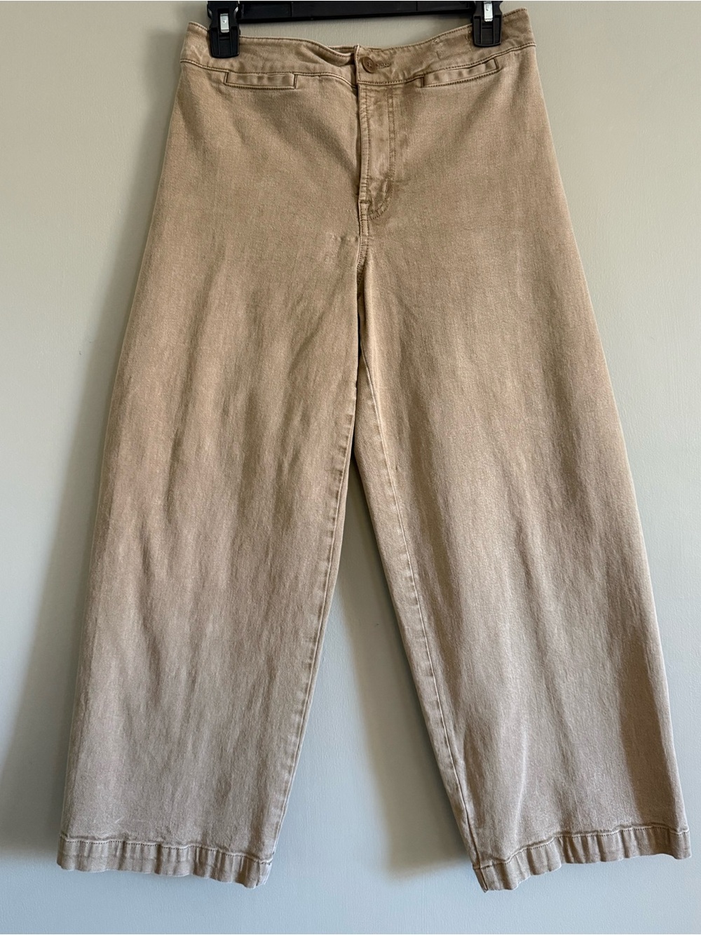 Madewell Emmett Wide Leg Crop Pants Curvy P28 Tan Khaki Mid Rise
